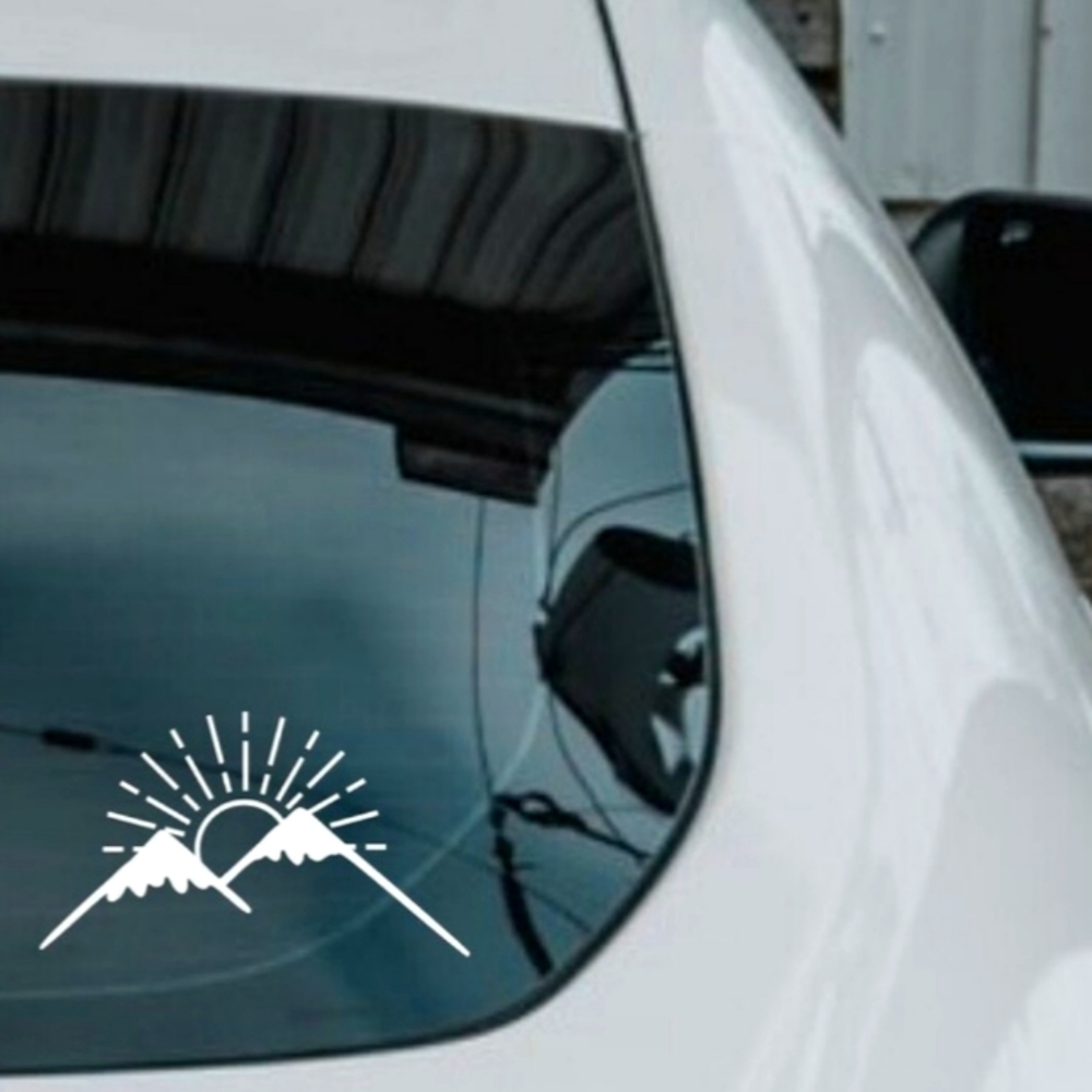Mountain sunset car decal